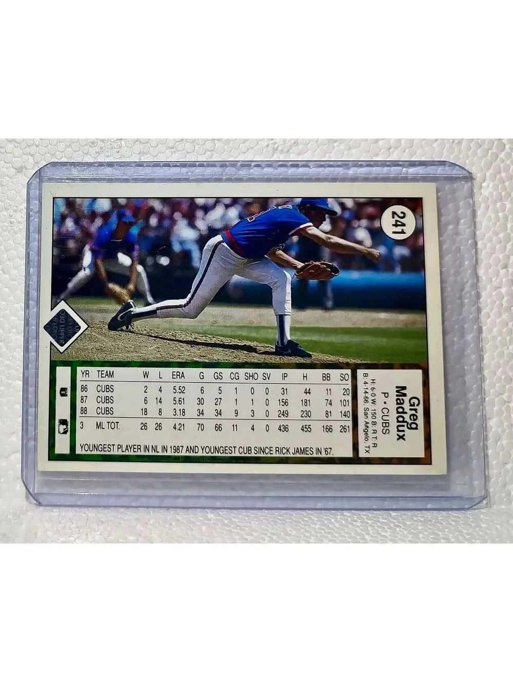 Greg Maddux 1989 Upper Deck MLB #241 Baseball Card Atlanta Chicago Cubs
